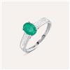 Stroili Anello Solitario Charlotte Oro Bianco Smeraldo Diamante