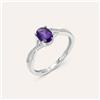 Stroili Anello Solitario Amélie Oro Bianco Ametista Cubic Zirconia