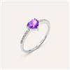 Stroili Anello Solitario Amélie Oro Bianco Ametista Cubic Zirconia
