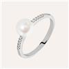 Stroili Anello Solitario Gabrielle Oro Bianco Perla D'Acqua Dolce Cubic Zirconia