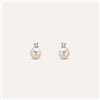 Stroili Orecchini Lobo Gabrielle Oro Bianco Perla D'Acqua Dolce Cubic Zirconia