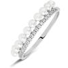 Stroili Anello Riviere Gabrielle Oro Bianco Perla D'Acqua Dolce Cubic Zirconia