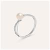Stroili Anello Solitario Gabrielle Oro Bianco Perla D'Acqua Dolce Cubic Zirconia