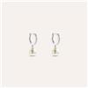 Stroili Orecchini A Cerchio Gabrielle Oro Bianco Perla D'Acqua Dolce Cubic Zirconia
