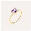 Stroili Anello Solitario Amélie Oro Giallo Ametista Cubic Zirconia