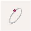 Stroili Anello Solitario Charlotte Oro Bianco E Rubino Con Diamanti