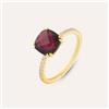 Stroili Anello Solitario Amélie Oro Giallo Granato Mozambico Cubic Zirconia