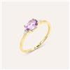 Stroili Anello Solitario Amélie Oro Giallo Ametista Cubic Zirconia