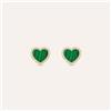 Stroili Orecchini Lobo Beverly Oro Giallo Malachite Cubic Zirconia