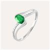 Stroili Anello Charlotte Oro Bianco Smeraldo Diamante