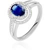 Stroili Anello Charlotte Oro Bianco Zaffiro Diamante