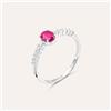 Stroili Anello Solitario Charlotte Oro Bianco Rubino Diamante