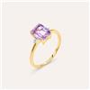Stroili Anello Solitario Amélie Oro Giallo Ametista Cubic Zirconia
