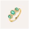 Stroili Anello Trilogy Charlotte Oro Giallo Smeraldo Diamante Diamante