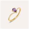 Stroili Anello Solitario Amélie Oro Giallo Ametista Cubic Zirconia