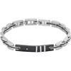 Stroili Bracciale Man Code Acciaio Bicolore Bianco / Nero Cubic Zirconia