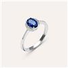 Stroili Anello Solitario Elizabeth Crown Oro Bianco Zaffiro Diamante
