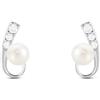 Stroili Orecchini Lobo Silver Pearls Argento Rodiato Perla sintetica Cubic Zirconia