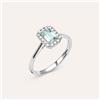 Stroili Anello Solitario Acquamarina Oro Bianco Acquamarina Diamante