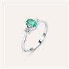 Stroili Anello Solitario Elizabeth Crown Oro Bianco Smeraldo Diamante