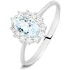 Stroili Anello Solitario Acquamarina Oro Bianco Acquamarina Diamante