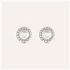 Stroili Orecchini Lobo Gold Pearls Oro Bianco Perla D'Acqua Dolce Diamante