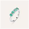 Stroili Anello Riviere Elizabeth Crown Oro Bianco Smeraldo Diamante