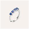 Stroili Anello Riviere Elizabeth Crown Oro Bianco Zaffiro Diamante