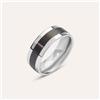 Stroili Anello Fascia Man Code Acciaio Bicolore Bianco / Nero