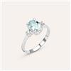 Stroili Anello Solitario Acquamarina Oro Bianco Acquamarina Diamante