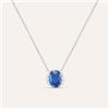 Stroili Collana Punto Luce Elizabeth Crown Oro Bianco Zaffiro Diamante