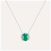 Stroili Collana Punto Luce Elizabeth Crown Oro Bianco Smeraldo Diamante