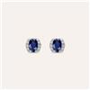 Stroili Orecchini Lobo Punto Luce Elizabeth Crown Oro Bianco Zaffiro Diamante
