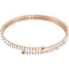 Stroili Bracciale bangle doppio in metallo rosato e cristalli