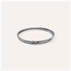 Stroili Bracciale bangle doppio in metallo rutenio e cristalli