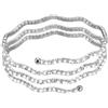Stroili Bracciale bangle triplo in metallo rodiato e cristalli