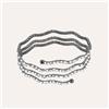 Stroili Bracciale bangle triplo in metallo rutenio e cristalli