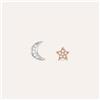 Stroili Orecchini Spaiati Silver Moments Argento Bicolore Bianco / Rosa Cubic Zirconia