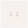 Stroili Orecchini Lobo Silver Pearls Argento Rodiato Cubic Zirconia Perla sintetica