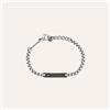 Stroili Bracciale Con Targhetta Man Code Acciaio Bicolore Bianco / Nero Cubic Zirconia