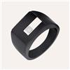 Stroili Anello Chevalier Man Code Acciaio Bicolore Bianco / Nero Cristallo