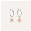 Stroili Orecchini A Cerchio Silver Moments Argento Bicolore Bianco / Rosa Cubic Zirconia