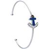 Stroili Bangle in acciaio con ancora blu e strass