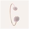 Stroili Bangle con fiori rosa in acciaio rosato e strass