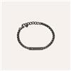 Stroili Bracciale Con Targhetta Man Code Acciaio Nero Cubic Zirconia
