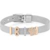 Stroili Bracciale Catena Aura Acciaio Bicolore Bianco / Rosa Cristallo