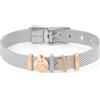 Stroili Bracciale Catena Aura Acciaio Bicolore Bianco / Rosa Cristallo