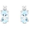 Stroili Orecchini Lobo Punto Luce Acquamarina Oro Bianco Acquamarina Diamante