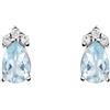 Stroili Orecchini Lobo Punto Luce Acquamarina Oro Bianco Acquamarina Diamante