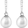 Stroili Orecchini Pendenti Silver Pearls Argento Rodiato Perla sintetica Cubic Zirconia